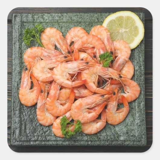 Garnalen Vierkante Sticker (Voorkant)