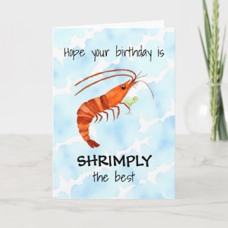 Garnalen Waterverf Verjaardag Kaart