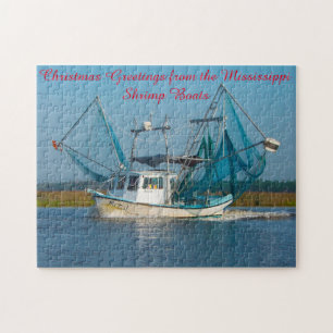Garnalenboot Mississippi.  Legpuzzel