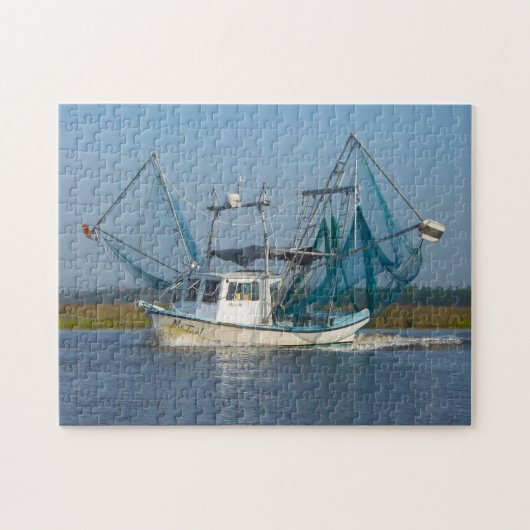 Garnalenboot Mississippi. Legpuzzel (Horizontaal)