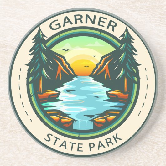 Garner State Park Texas Badge Zandsteen Onderzetter (Voorkant)