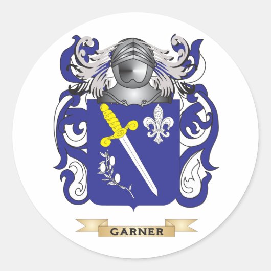 Garner wapenschild (familiewapen) ronde sticker (Voorkant)