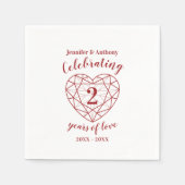 Garnet 2 jaar wit donkerrood servet (Voorkant)