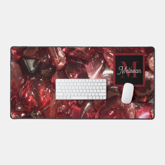 Garnet Birthstone Monogram Personalized Name (Clavier et souris)