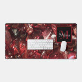 Garnet Birthstone Monogram Personalized Name Bureaumat (Keyboard & Muis)
