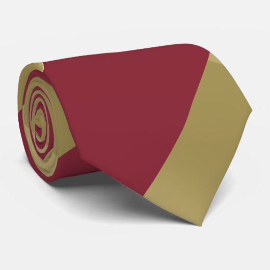 Garnet en Gold Broad Regimental Stripe Stropdas (Opgerold)