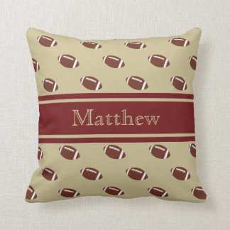 Garnet en Gold Football Sierkussen