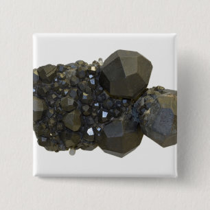 Garnet in natuurlijke vorm vierkante button 5,1 cm