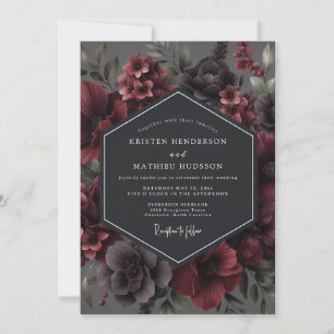 Garnet Moody Flora Bruiloft Kaart
