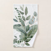 Garniture de verdure de sauge rustique à aquarelle (Serviette à main)