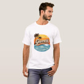Garrett Retro Sunset Naamontwerp T-shirt (Voorkant volledig)