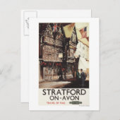 Garrick Inn en Harvard House Rail Poster Briefkaart (Voorkant / Achterkant)