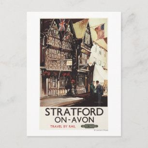 Garrick Inn en Harvard House Rail Poster Briefkaart