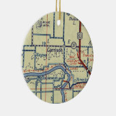 Garrison ND Old Map Keramisch Ornament (Rechts)