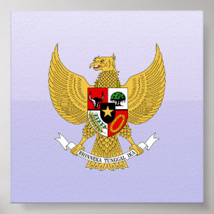 Garuda Pancasila, t Arms Indonesia, Indonesië Poster