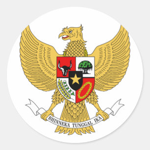 Garuda Pancasila, t Arms Indonesia, Indonesië Ronde Sticker