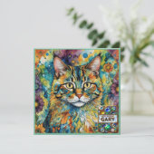 GARY ~ Carte d'anniversaire ~ Cat Multicolors ~ (Debout devant)