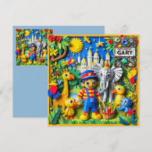 GARY ~ Carte d'anniversaire ~ Ranger de parc ~ (Devant / Derrière)