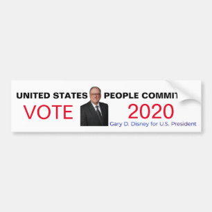 Gary D. Disney for President 2020 Bumpersticker