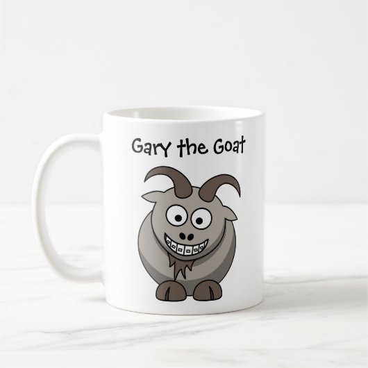 Gary de Geit met de Mok van de Aangepaste Cartoon (Links)
