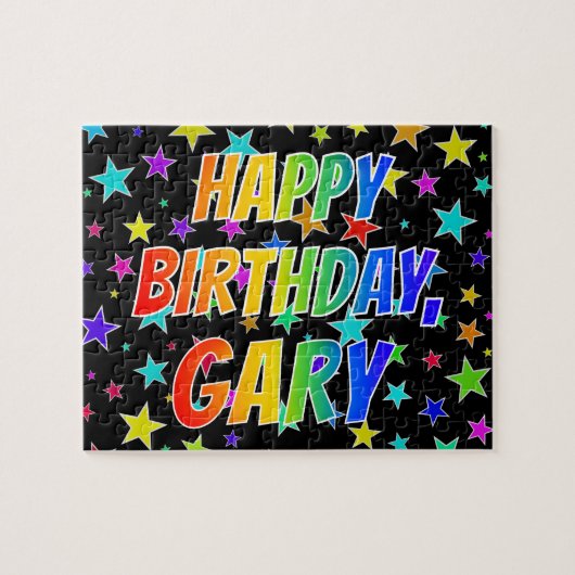 "GARY" First Name, Fun "HAPPY BIRTHDAY" Legpuzzel (Horizontaal)