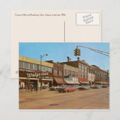 Gary IN de Midden-eeuw - 6de & Breedweg Briefkaart (Voorkant / Achterkant)