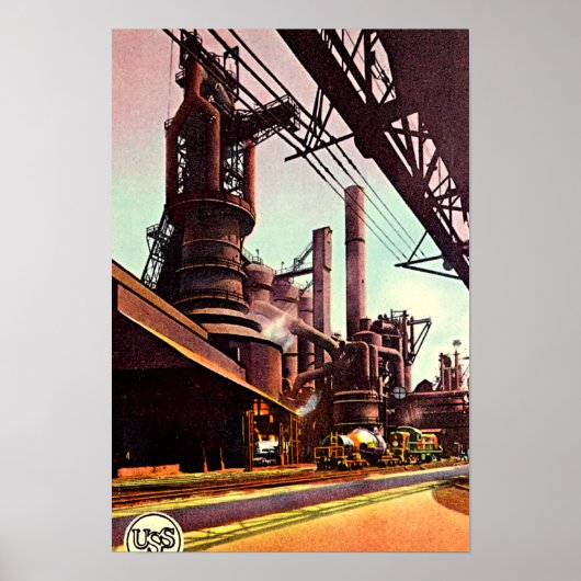 Gary, Indiana Blast Furnace 1930 Poster (Voorkant)