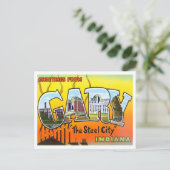 Gary, Indiana Vintage Big Letters Briefkaart (Staand voorkant)