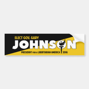 Gary Johnson 2016 Libertarian Voluntarist ancap Bumpersticker