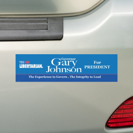 Gary Johnson Bumpersticker (Op auto)