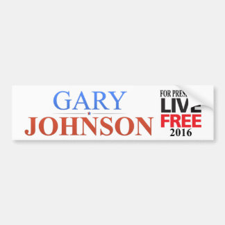 Gary Johnson For President - 2016 - Bumpersticker