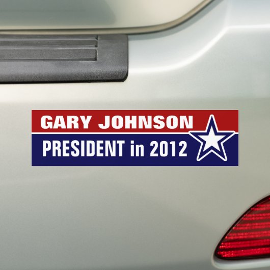 Gary Johnson in 2012 Bumpersticker (Op auto)