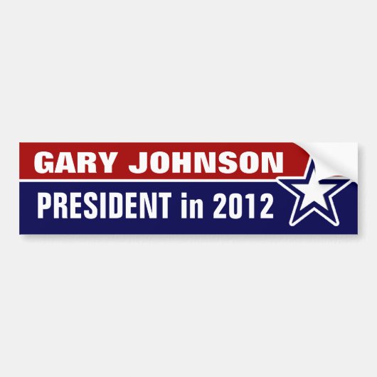 Gary Johnson in 2012 Bumpersticker (Voorkant)