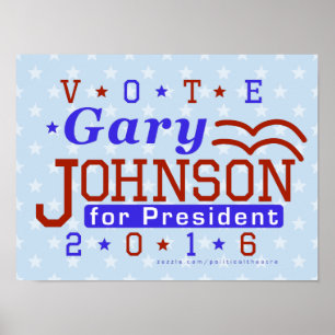 Gary Johnson President 2016 Verkiezingslibertarian Poster