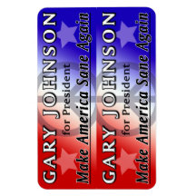 Gary Johnson voor President 2x6 Flexi Magneten