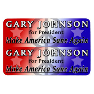 Gary Johnson voor President 2x6 Flexi Magnets Magneet