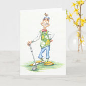 Gary la carte de voeux de golfeur (Fleur jaune)
