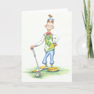 Gary la carte de voeux de golfeur