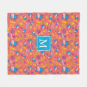 Gary Pattern Monogram Fleece Deken (Voorkant (Horizontaal))