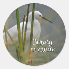 Garza blanca ronde sticker