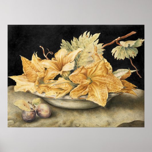 Garzoni - stilstaand leven met pompoen en wijn poster (Voorkant)