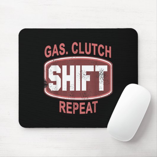 Gas Clutch Shift Repeat Funny Car Enthusiast Manua Muismat (Met muis)