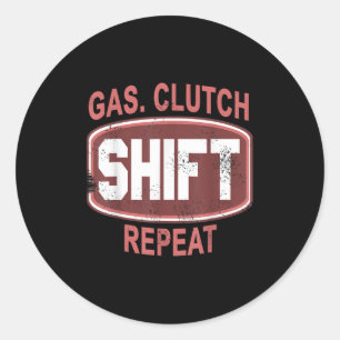 Gas Koppeling Shift Herhaal Funny Car Liefhebber H Ronde Sticker