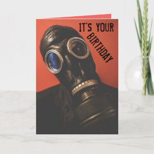 GAS MASK BIRTHDAY-KAARTEN KAART