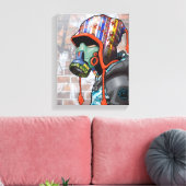 Gas Mask Graffiti Guy Canvas Afdruk (Insitu (Woonkamer))