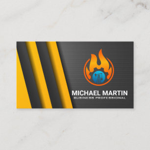 Gas Olie Raffinaderij Logo Energie Visitekaartje