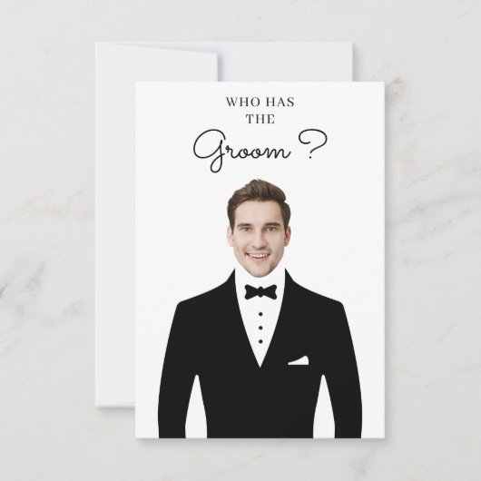 Gas The Groom Bruiloftspel Wie Heeft De Bruidegom Bedankkaart (Voorkant)