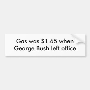 Gas was $1,65 toen George Struik kantoor verliet Bumpersticker
