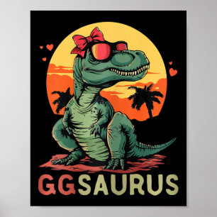 Gasaurus Dino Dinosaur Gg-saurus T-rex Funny Trex Poster
