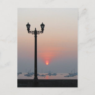 Gaslicht bij zonsopgang briefkaart